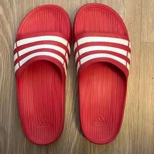 Adidas pink slides